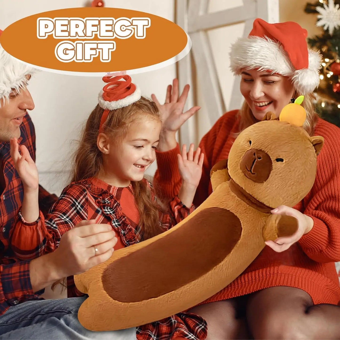 90cm/110cm Kawaii Giant Long Capybara Plush Cartoon Pillow Soft Stuffed Animals Cartoon Toys Babys Accompany Sleeping Doll