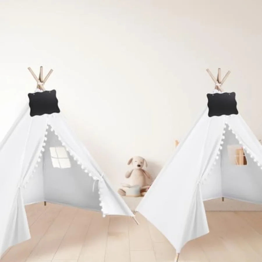 6 Packs Teepee Tent for with 10FT String Lights Indoor Outdoor Play Teepee Tent for Girls and Boys Foldable Tents for Birthday