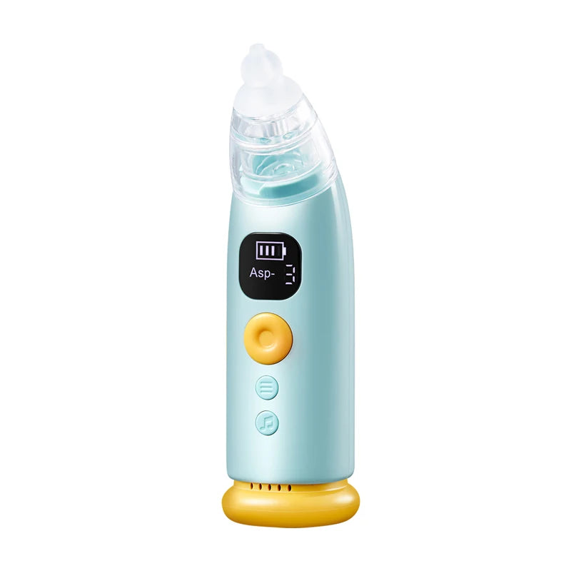 Electric Baby Nose Vacuum Cleaner Adjustable Infant Nasal Aspirator Rechargeable with 3 Silicone Nozzles for Newborns Toddlers