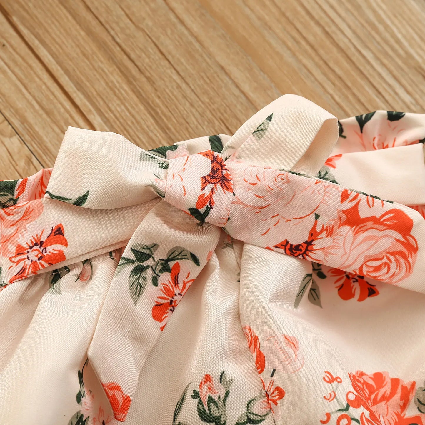 Citgeett Summer Baby Girl Clothes Set Ruffle Short Sleeve Knit Romper + Floral Shorts + Headband Sweet Set