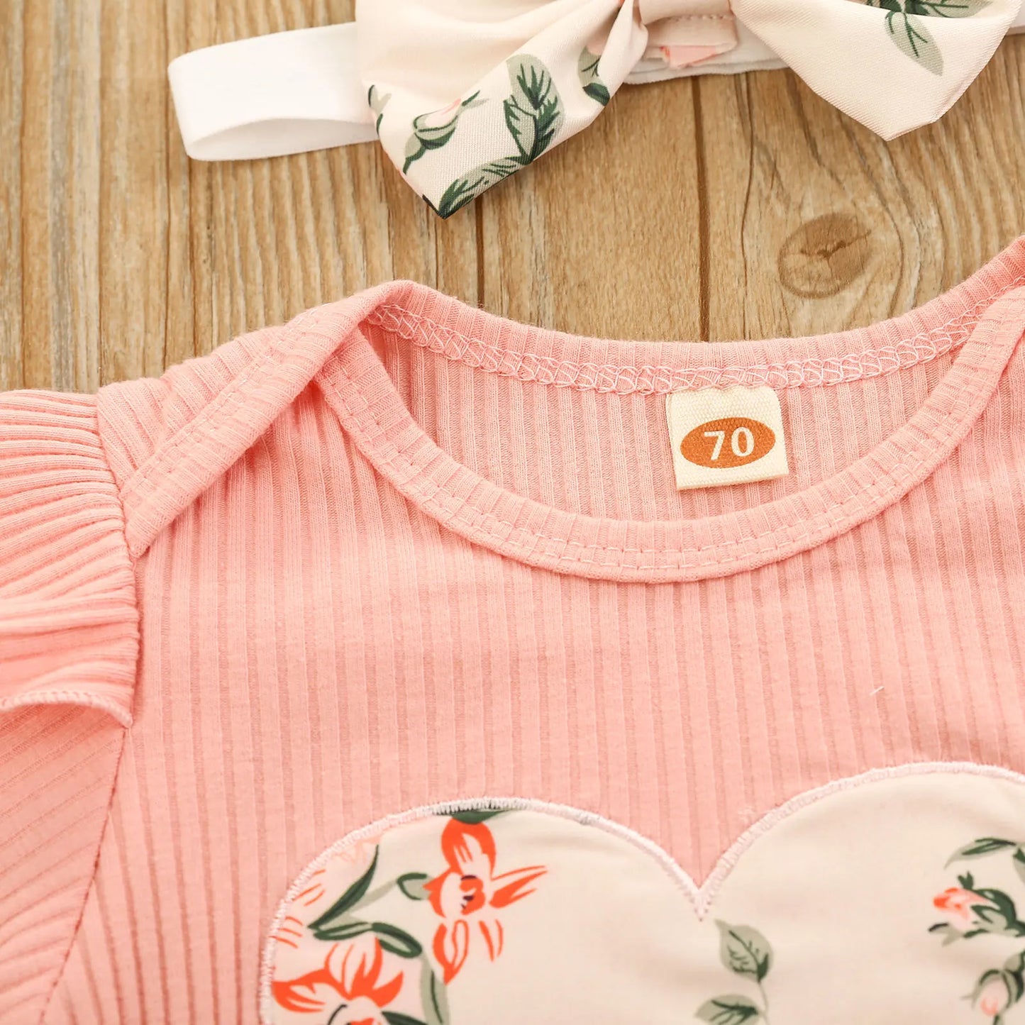 Citgeett Summer Baby Girl Clothes Set Ruffle Short Sleeve Knit Romper + Floral Shorts + Headband Sweet Set