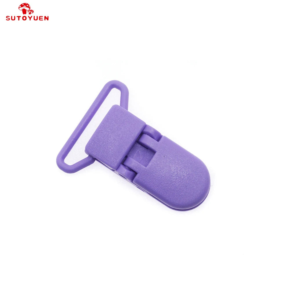 48Pcs Eco-friendly Plastic Baby Pacifier Clips Holder Mix Colors Dummy Soother Bib Suspender Clip Transparent 25MM Free Shipping