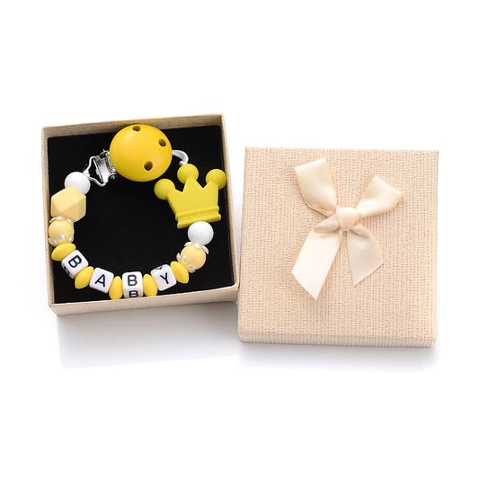 New Baby Nipple Clips Silicone Beaded Soother Pacifier Chains DIY Nursing Toys Anti-Drop Dummy Holder Chain Boxed