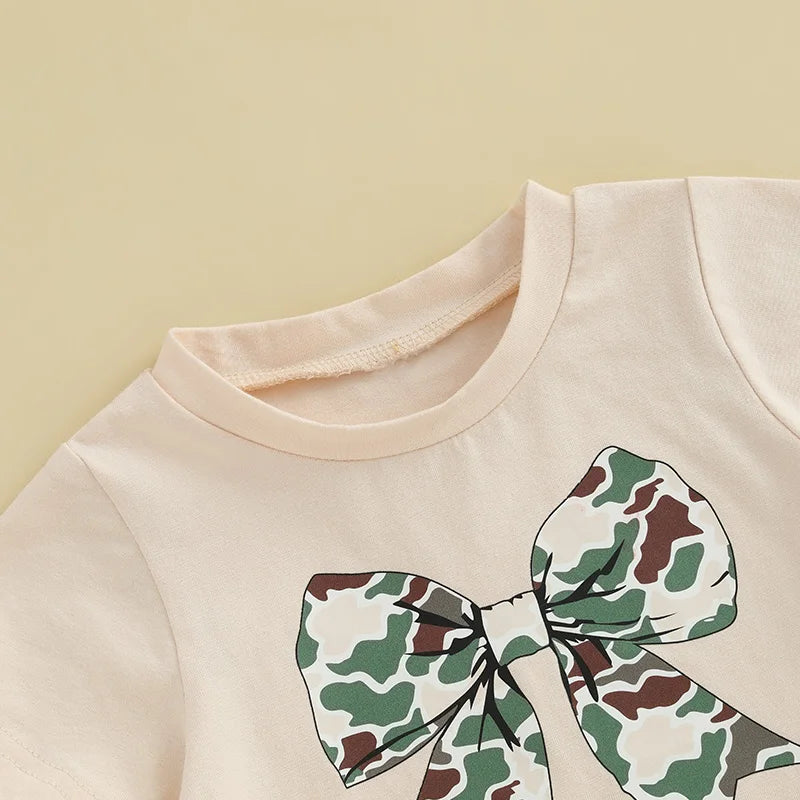 Girls Summer Outfits Floral Print Ruffle Sleeve Top and Denim Shorts Set Stylish 2 Piece Clothing Ensemble