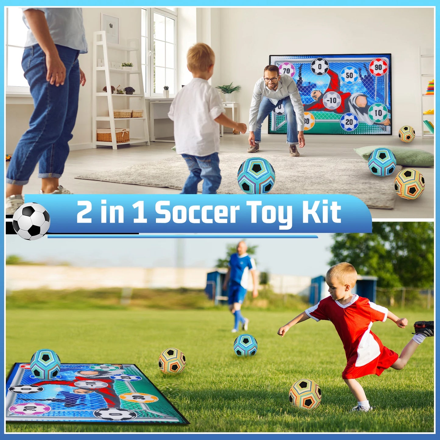 VATOS Football Soccer Sticky Goal Toy Shooting Score Practice Indoor Outdoor Sport Game Penalty Free Kick Training For Boys Gift