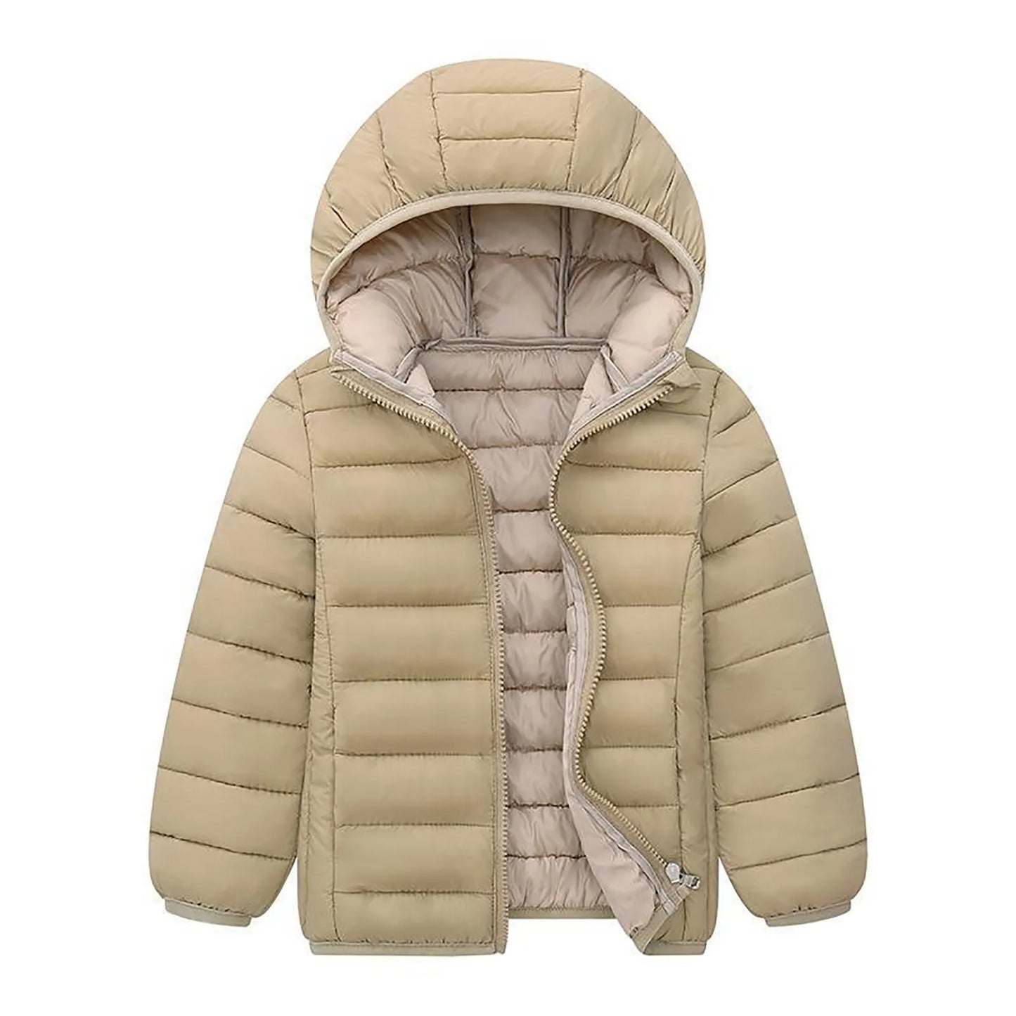New Children'S Plush Coat Boy And Girls Coat Winter Lightweight Jackets Hooded Outerwear Boys Girls Warm Hooded Outerwear