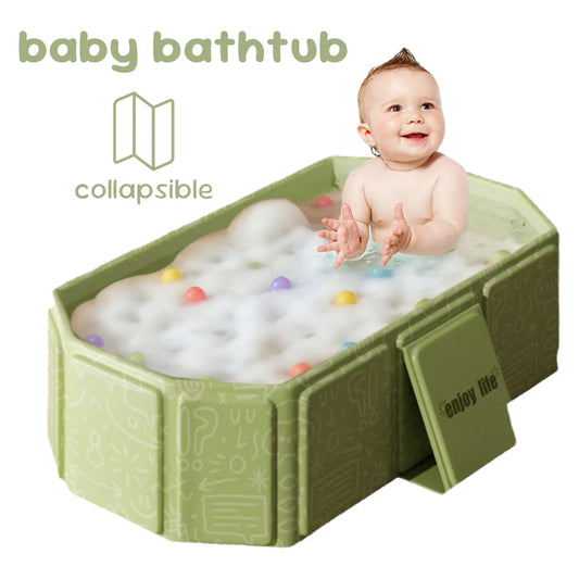 Baby Bathtub for Infants To Toddlers Collapsible Baby Bath Tub with Drain Outlet Shower Basin