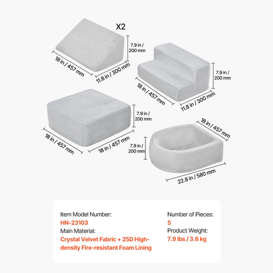 VEVOR 5-Piece Baby Foam Climbing Blocks Toys with Ball Pit Kids Indoor Climb and Crawl Activity Playset for Toddlers Crawling