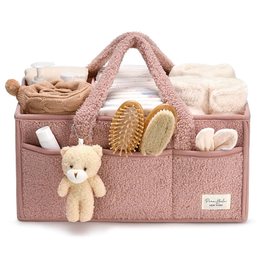 Baby Diaper Caddy Organizer, Nursery Storage Basket for Newborn Essentials,Registry Must-Have, Car Organizer for Diapers