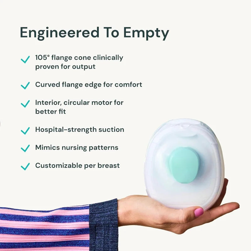 Hands Free Breast Pump - Wearable Breastfeeding Pump - Portable, Electric, Cordless, 9 Levels of Hospital Grade Suct