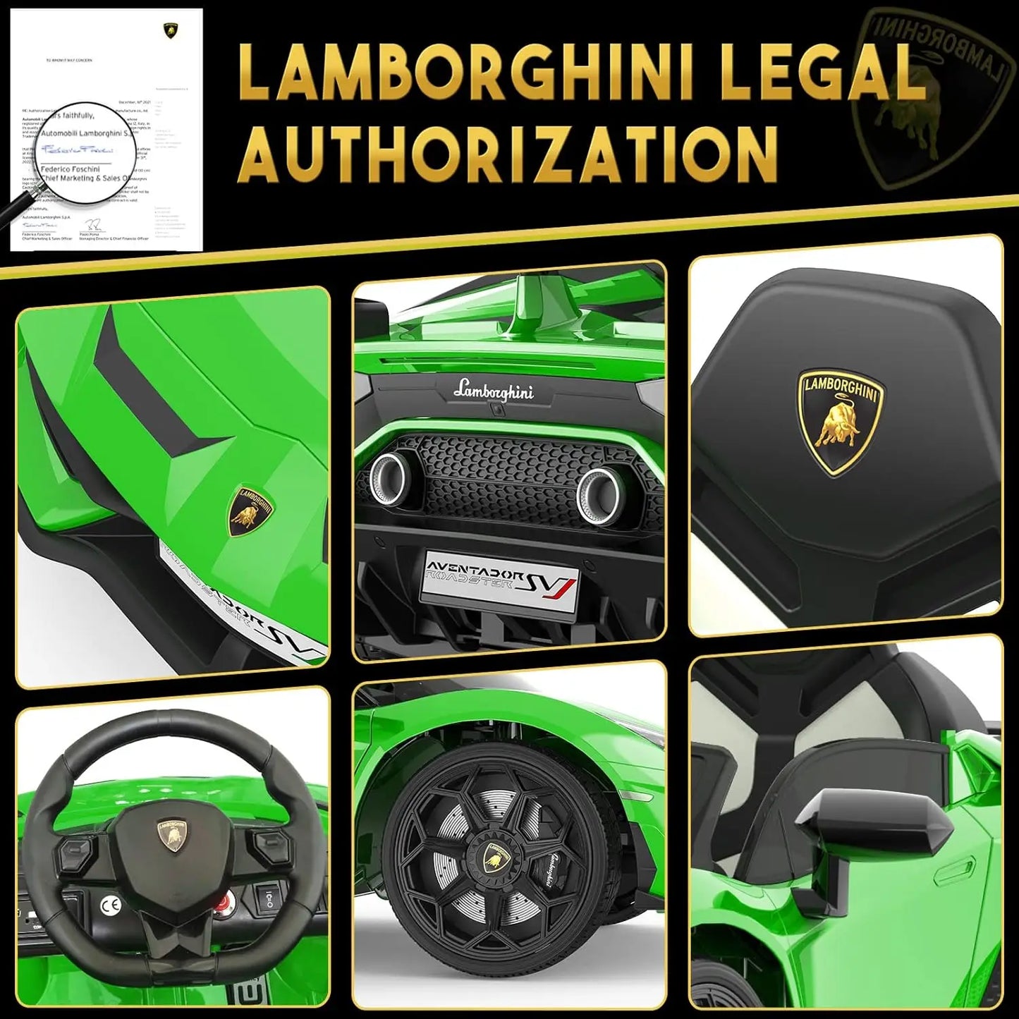 Kids Electric Car 12v Ride on Toys with Parent Remote 2-Speed Modes Engine Sounds & LED Lights Auto Doors for Boys & Girls