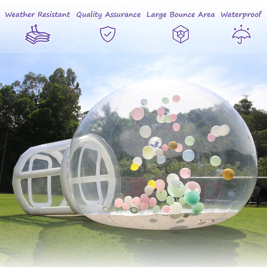 Inflatable 3M 10FT PVC Bubble House Inflatable Chlidren Toys Outdoor Commerical Castle With 1100W Air Blower 100 balloons
