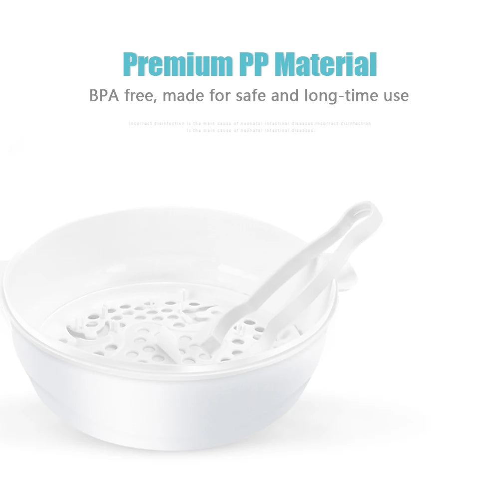 Microwave Bottle Sterilizer Steam Sterilizer Fits 6 Baby Bottles for Baby Bottles Pacifiers Cups Disinfect in 2-6 Minutes