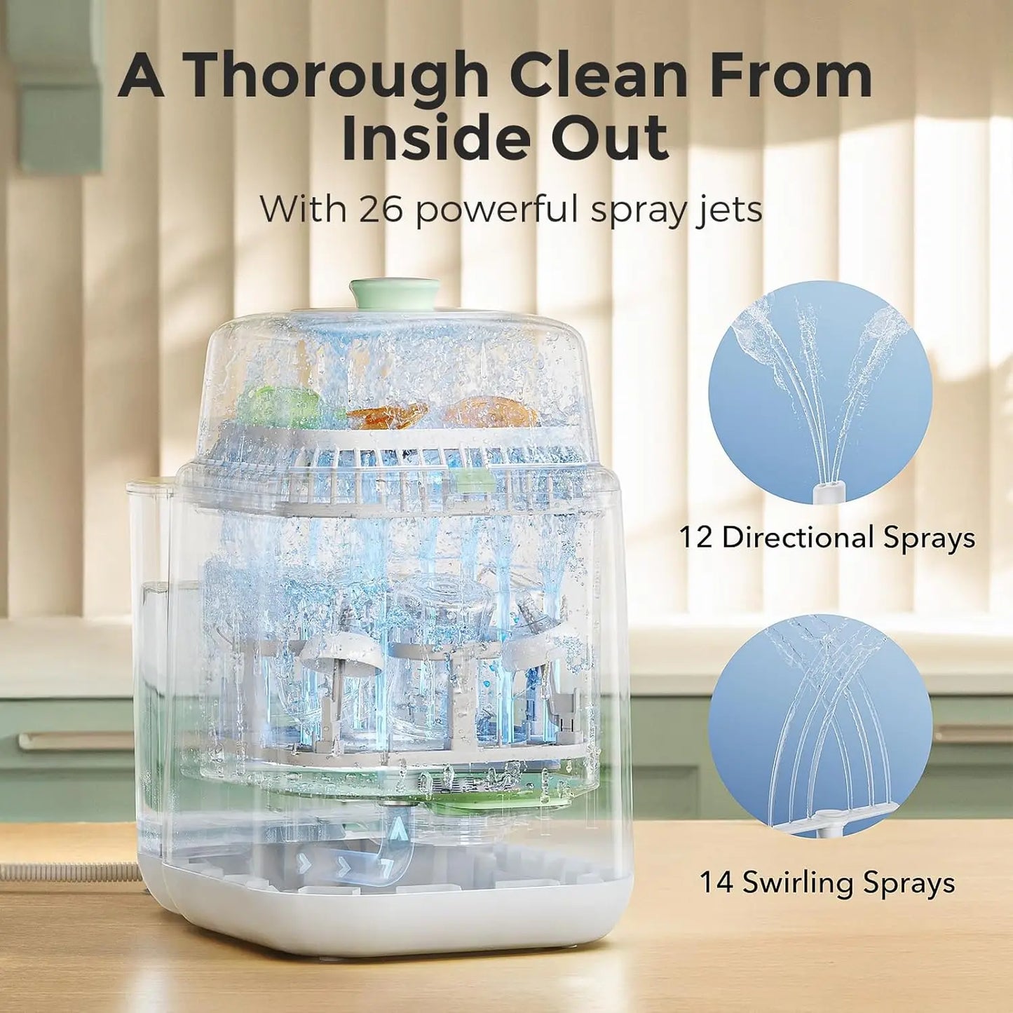 Momcozy Baby Bottle Washer, Sterilizer & Dryer, All-in-One Cleaning Machine for Bottles, Pump Parts & Baby Essentials