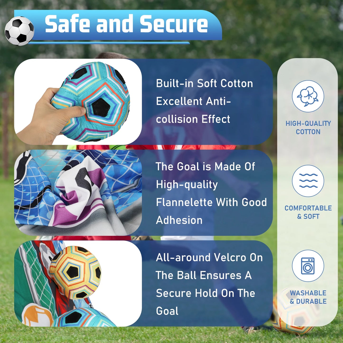 VATOS Football Soccer Sticky Goal Toy Shooting Score Practice Indoor Outdoor Sport Game Penalty Free Kick Training For Boys Gift