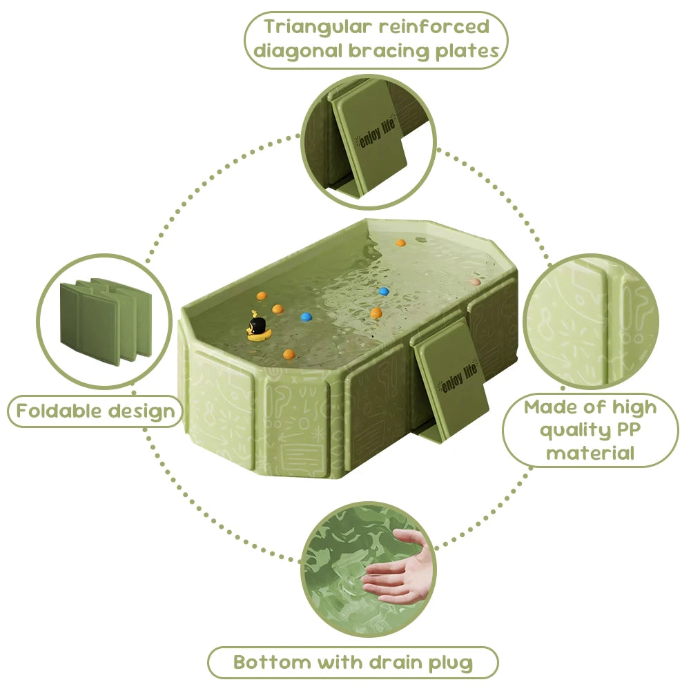 Baby Bathtub for Infants To Toddlers Collapsible Baby Bath Tub with Drain Outlet Shower Basin