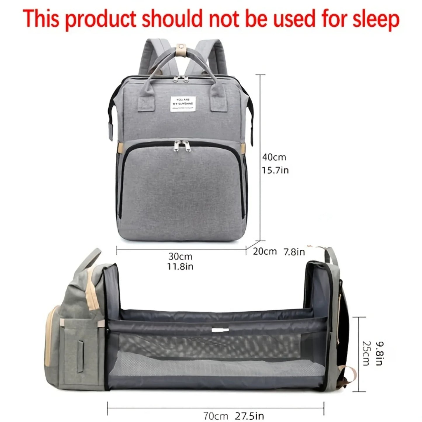 1pc Large Capacity Diaper Bag, Mom Portable Backpack, Halloween, Thanksgiving And Christmas Gift