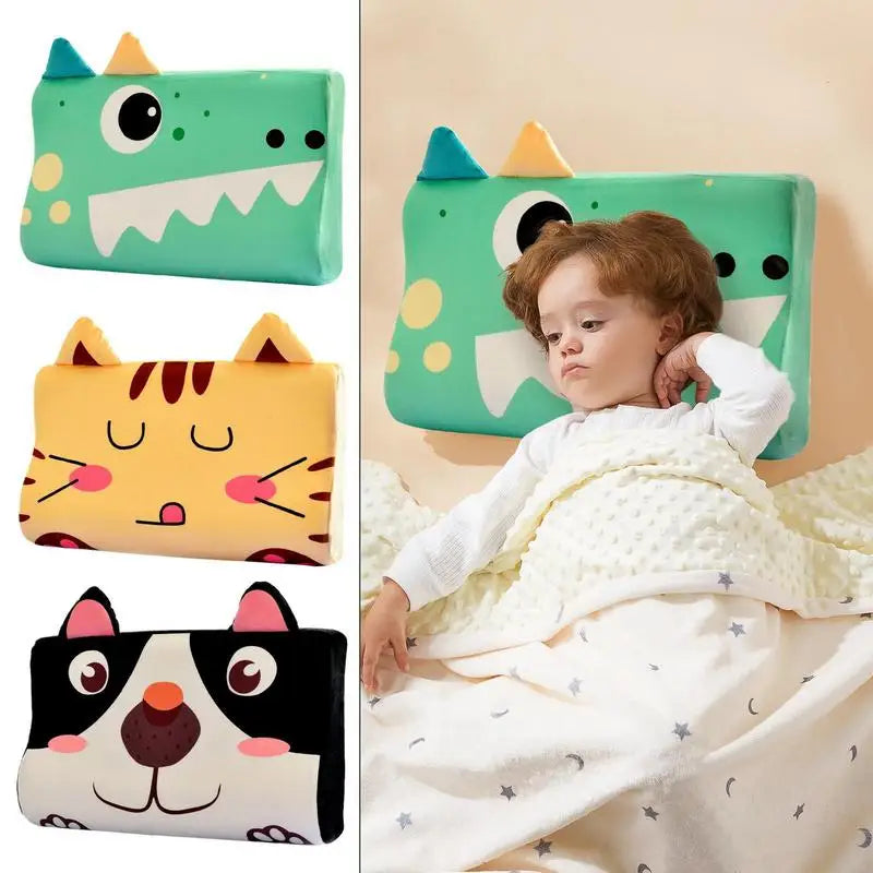 Toddler Memory Foam Pillow Slow Rebound Soft Fiber Baby Neck Protection Pillow Cartoon Animal Printing Children's Bedding