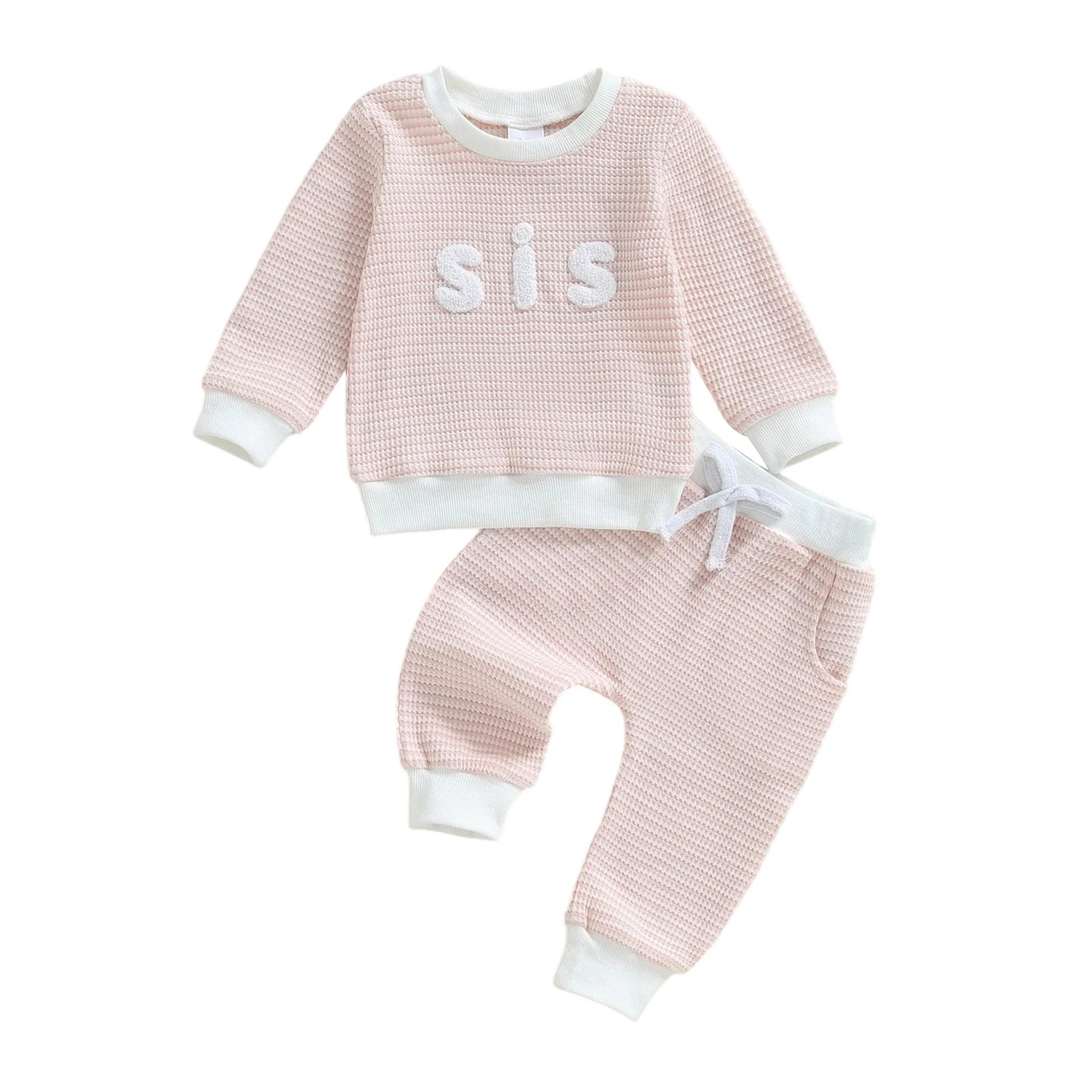 Infant Stylish Striped Ensemble Adorable Sweatshirt and Trousers 2 Piece Autumn Clothing Set with Embroidered Words
