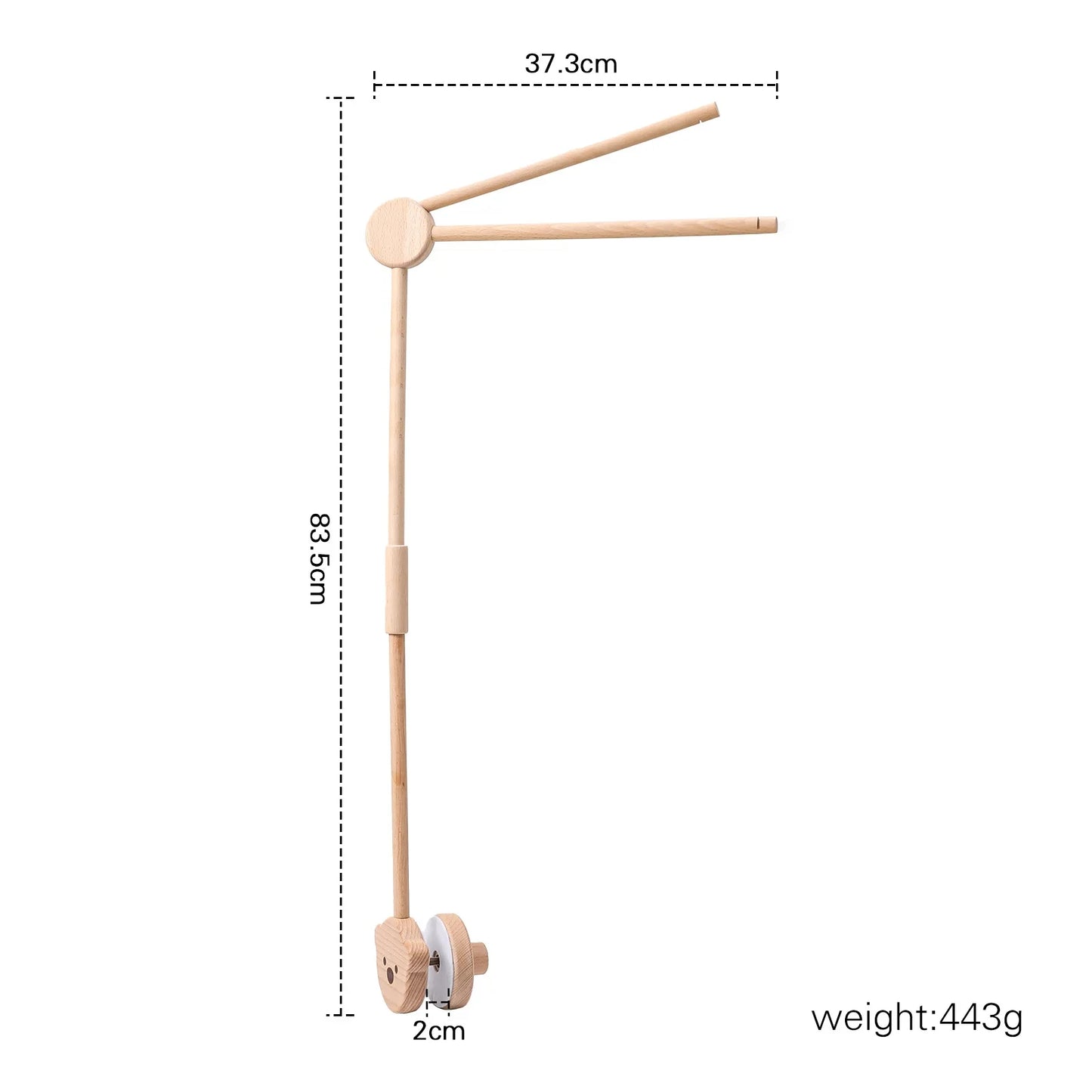 Crib Bell Rotary Music Box with Songs 0 12 Months Baby Bed Hanging Bell Toy Motor Accessory Pendant Toy Nursery Plays Wood Grain