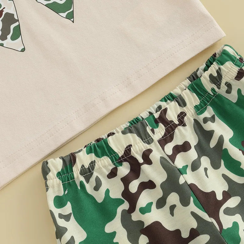 Girls Summer Outfits Floral Print Ruffle Sleeve Top and Denim Shorts Set Stylish 2 Piece Clothing Ensemble