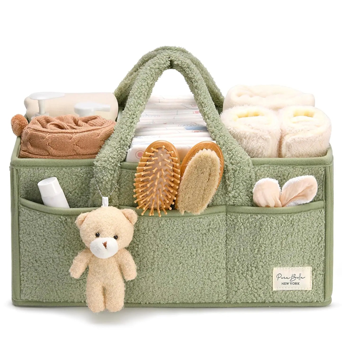 Baby Diaper Caddy Organizer, Nursery Storage Basket for Newborn Essentials,Registry Must-Have, Car Organizer for Diapers