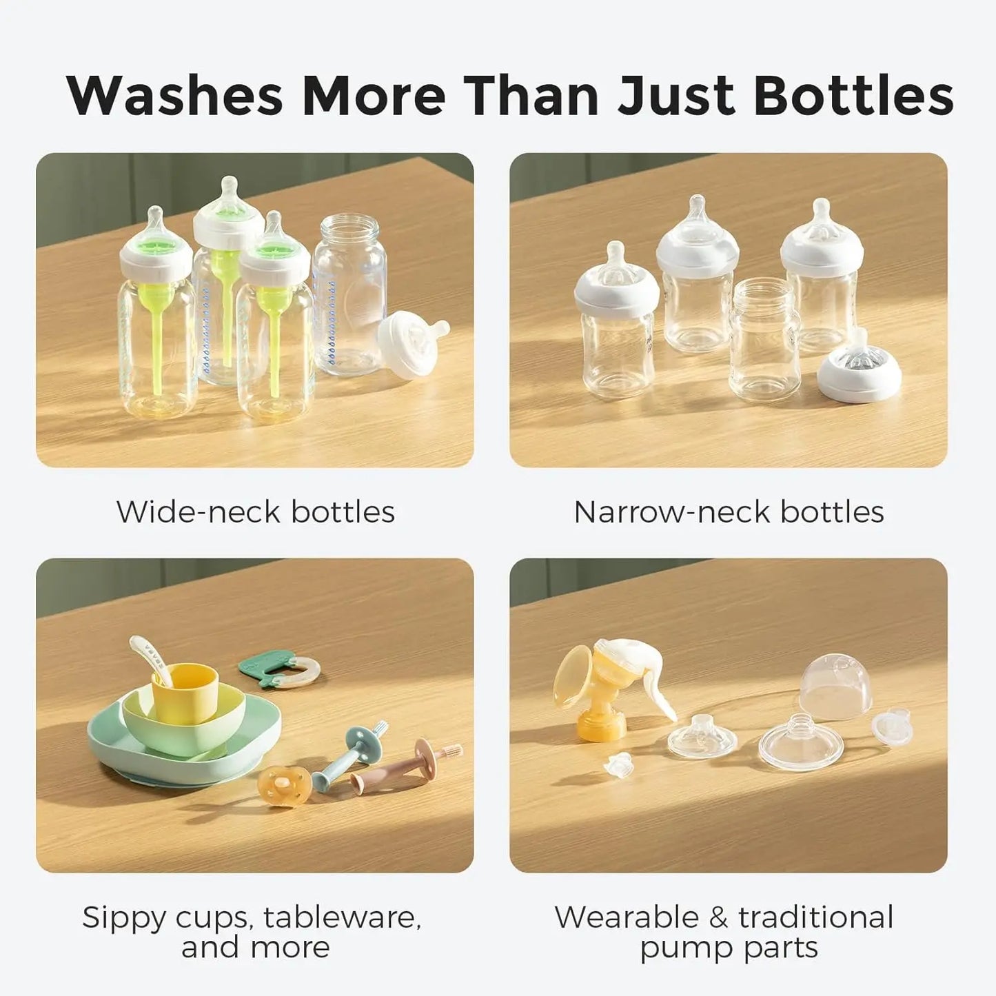 Momcozy Baby Bottle Washer, Sterilizer & Dryer, All-in-One Cleaning Machine for Bottles, Pump Parts & Baby Essentials