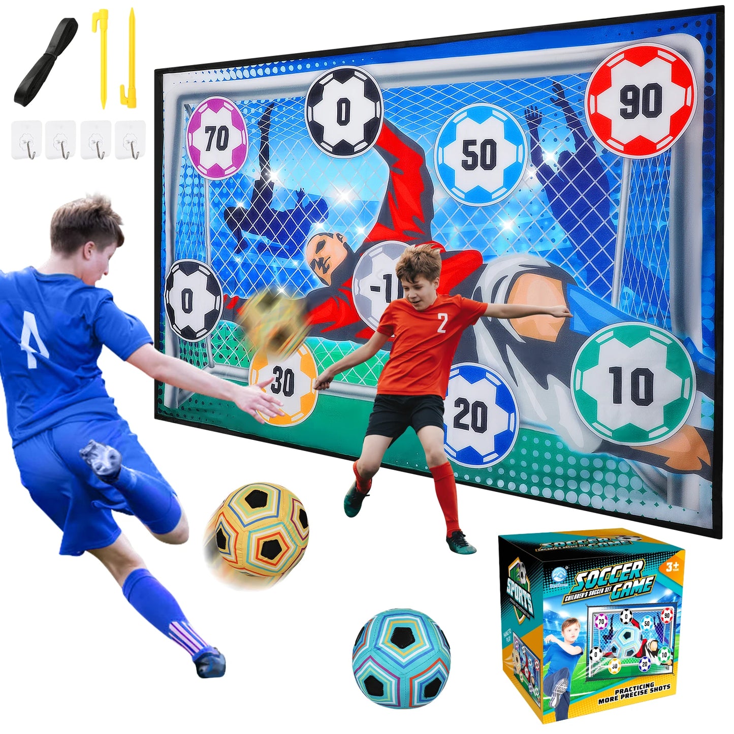 VATOS Football Soccer Sticky Goal Toy Shooting Score Practice Indoor Outdoor Sport Game Penalty Free Kick Training For Boys Gift