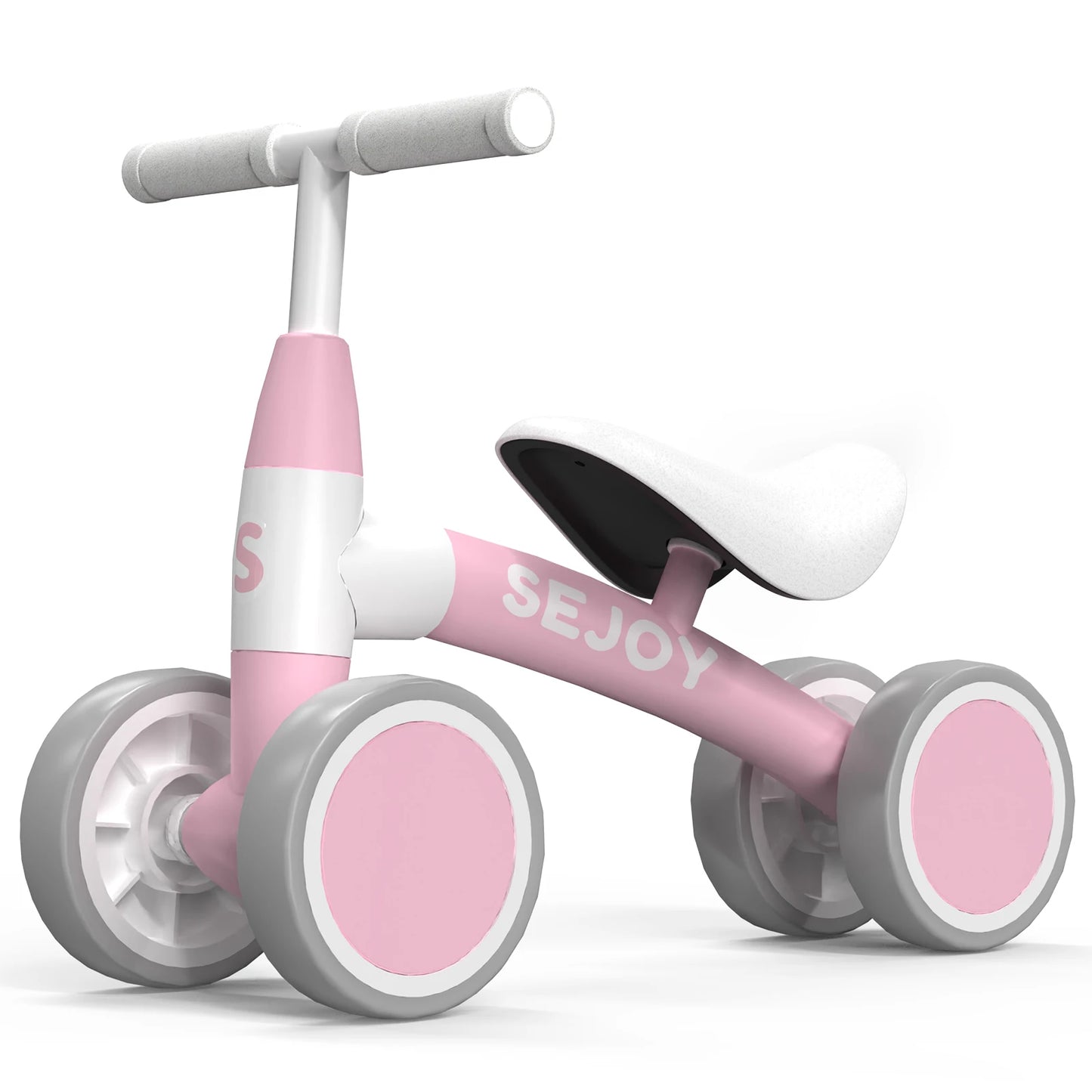 Sejoy Baby Balance Bike for 12-36 Month Toddler Riding Toy 4 Wheels Toddler First Bike,Birthday Gifts Boys Girls,Green/Pink
