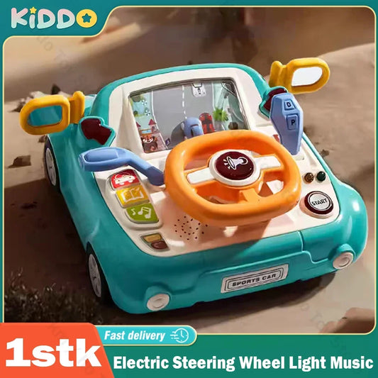 Baby Car Toy Light Musical Steering Wheel Toy Interactive Simulation Drving Toys Car Seat Sensory Toy Develops Fine Motor Skills